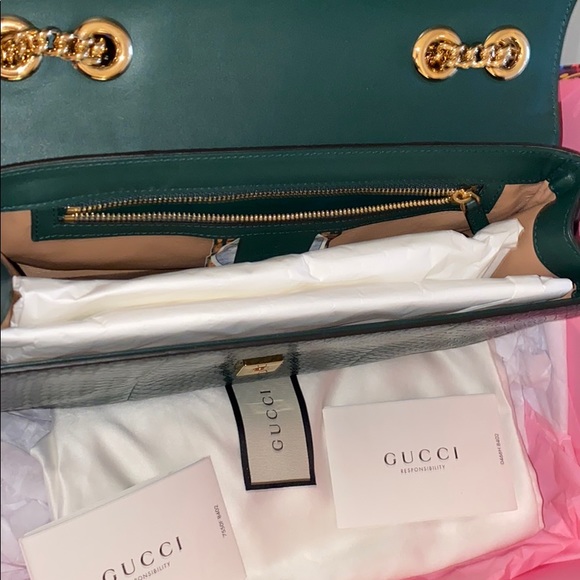 Gucci Rajah Green Genuine Python Large Tote - Picture 9 of 13